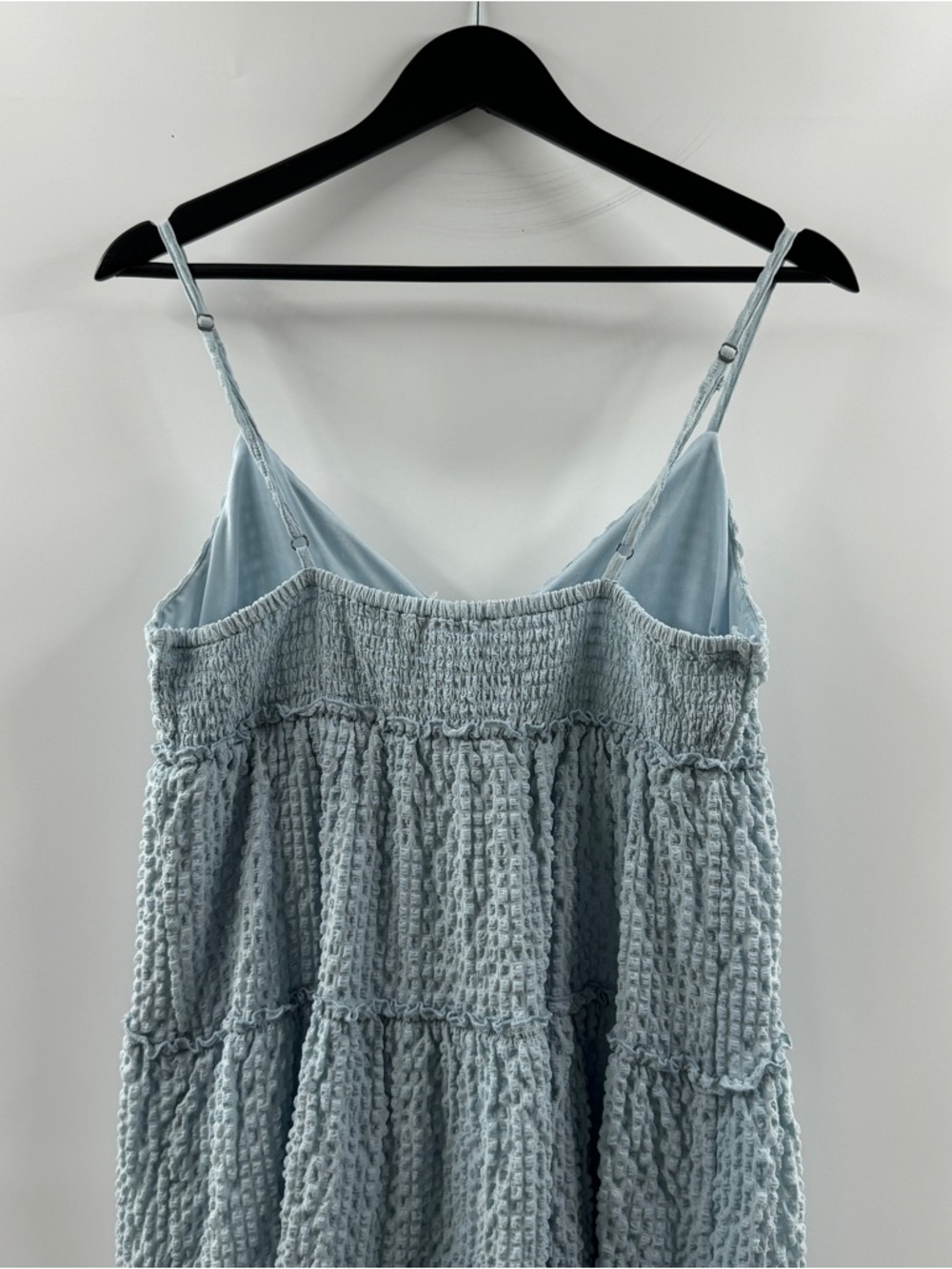 Aeropostale Light Blue Tiered Mini Dress – Women’s Large - Picture 6 of 7